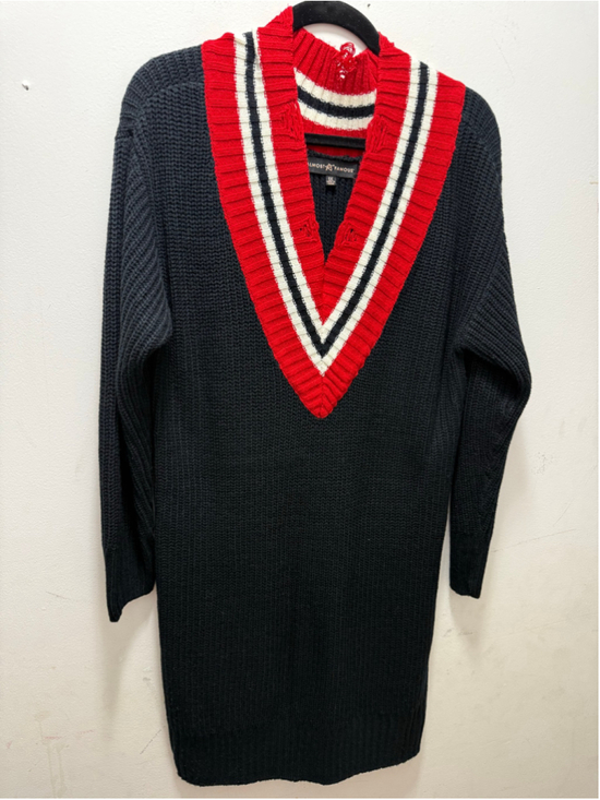 Almost Famous Dresses & Skirts - Almost Famous Plus Black Red V-Neck Sweater Dress 1X